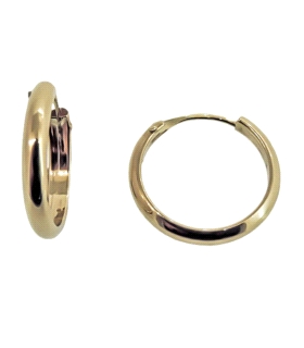 PENDIENTE AROS ORO 1ª LEY M/C  10 X 2 MM