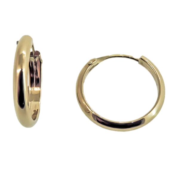PENDIENTE AROS ORO 1ª LEY M/C  10 X 2 MM