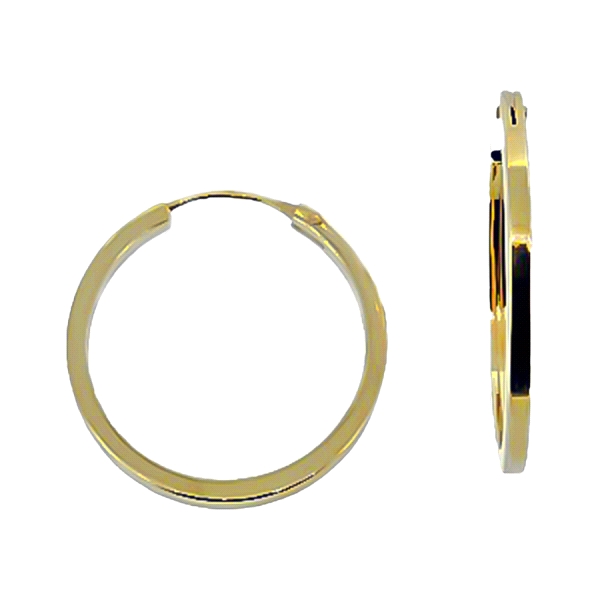 PENDIENTE AROS ORO 1ª LEY 1.40 X 25 MM