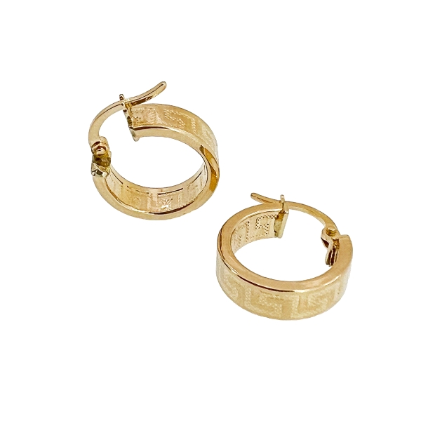 PENDIENTE CRIOLA GRECA ORO 18 KTES. 4 X