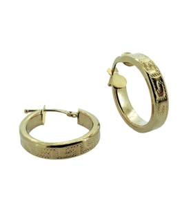 PENDIENTE ARO ORO 1ª LEY GRECA 4X19 EXT
