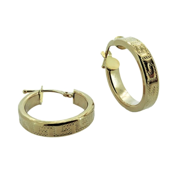 PENDIENTE ARO ORO 1ª LEY GRECA 4X19 EXT