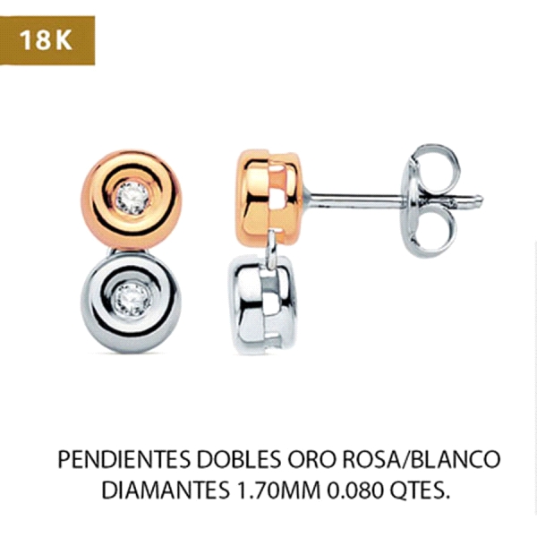 PENDIENTES BRILLANTES ORO PRIMERA LEY