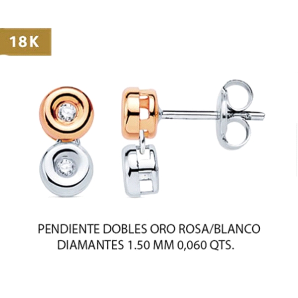 PENDIENTES BRILLANTES ORO PRIMERA LEY