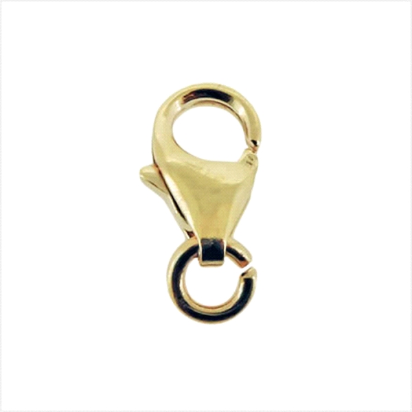 MOSQUETON ORO 1ª LEY PERA CON ASA 7X4 MM