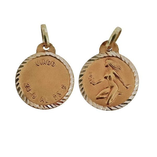 COLGANTE MEDALLA VIRGO ORO 18 KTES. 16 M