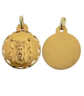 COLGANTE MEDALLA SANTA FAZ ORO 18 KTES.