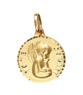 MEDALLA YO TE CUIDARE ORO 18 KTES. 15 MM
