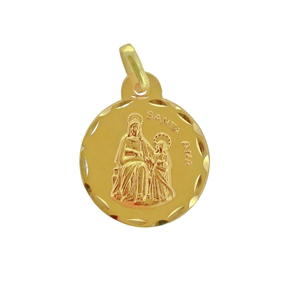 COLGANTE MEDALLA SANTA ANA ORO 18 KTES.