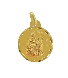 COLGANTE MEDALLA SANTA ANA ORO 18 KTES.