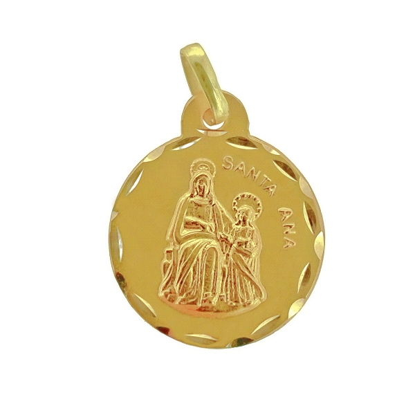 COLGANTE MEDALLA SANTA ANA ORO 18 KTES.