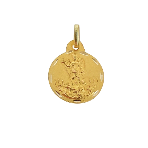 MEDALLA SAN RAFAEL ORO 18 KTES. 19 MM