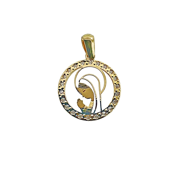 MEDALLA  VIRGEN NIÑA ORO 18 KTES. 13 MM