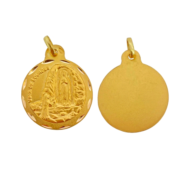 MEDALLA VIRGEN DE LOURDES ORO 1ª LEY 21