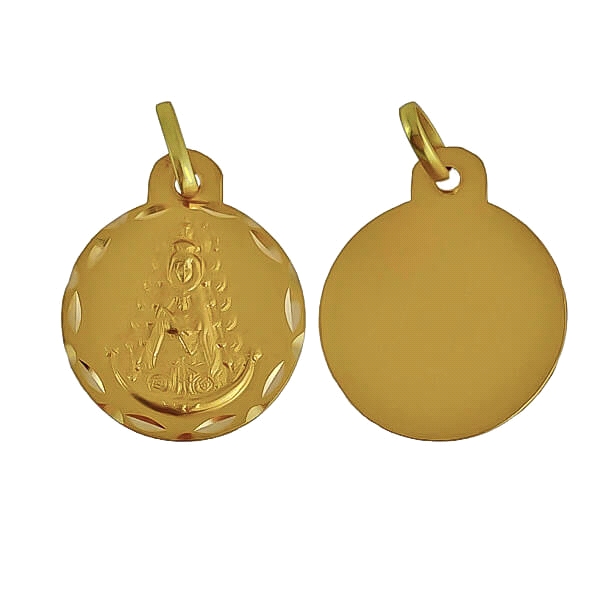 MEDALLA VIRGEN ROCIO ORO 1ª LEY 15 MM.