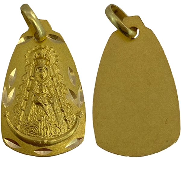MEDALLA VIRGEN ROCIO ORO 1ªLEY 22 X 13.5