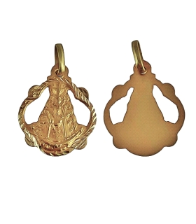 MEDALLA VIRGEN ROCIO ORO 1ªLEY 19.5X16.5