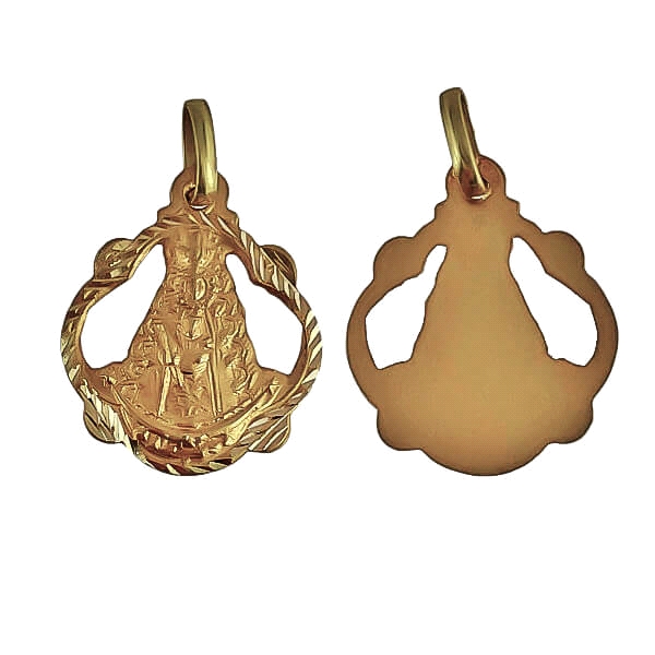 MEDALLA VIRGEN ROCIO ORO 1ªLEY 19.5X16.5