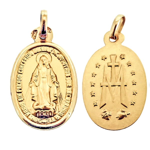 MEDALLA MILAGROSA ORO PRIMERA LEY 15 X 2