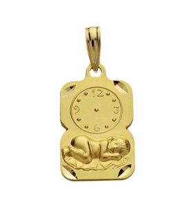 MEDALLA RECIÉN ORO 1ª LEY RELOJ 16X11 MM