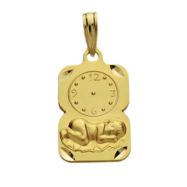 MEDALLA RECIÉN ORO 1ª LEY RELOJ 16X11 MM