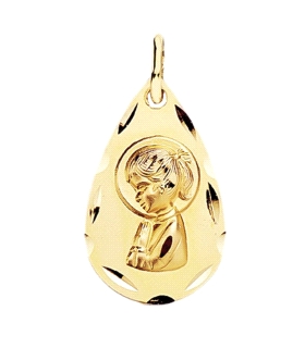 MEDALLA VIRGEN NIÑA ORO 18 KTES. 19 X 11