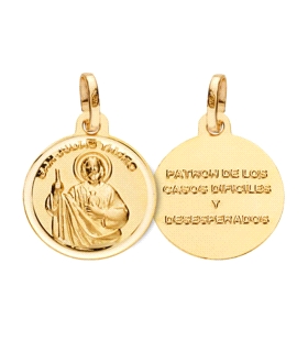 MEDALLA SAN JUDAS TADEO ORO 1ª LEY 14 MM