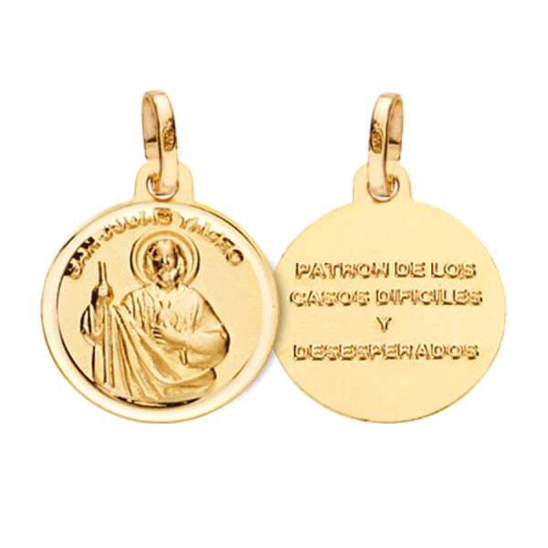 MEDALLA SAN JUDAS TADEO ORO 1ª LEY 14 MM