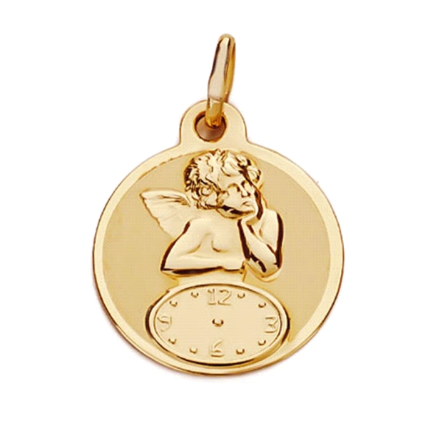 MEDALLA ANGELITO BURLON ORO 1ª LEY 15 MM