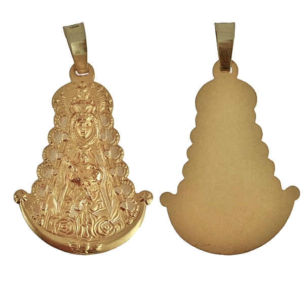 MEDALLA VIRGEN ROCIO ORO 1ª LEY 37 X 26