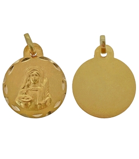 MEDALLA SANTA LUCIA ORO 18 KTES. 17 MM.