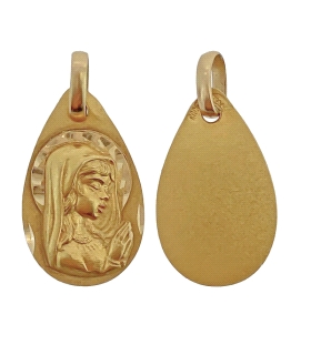 MEDALLA VIRGEN NIÑA ORO 1ª LEY 18X11 MM.