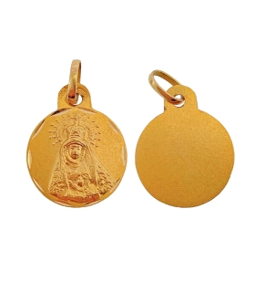 MEDALLA VIRGEN DOLORES ORO 1ª LEY 15 MM.