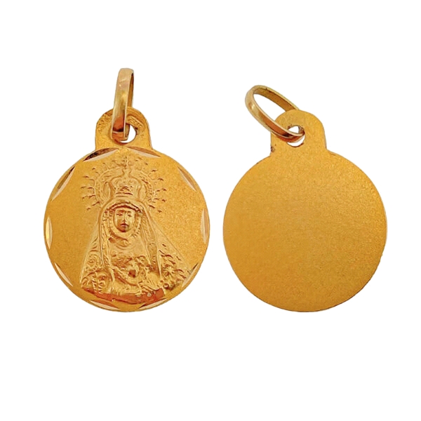 MEDALLA VIRGEN DOLORES ORO 1ª LEY 15 MM.