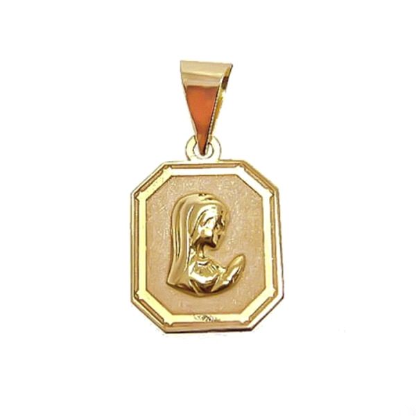 MEDALLA VIRGEN NIÑA ORO 1ª LEY 14X12 MM.