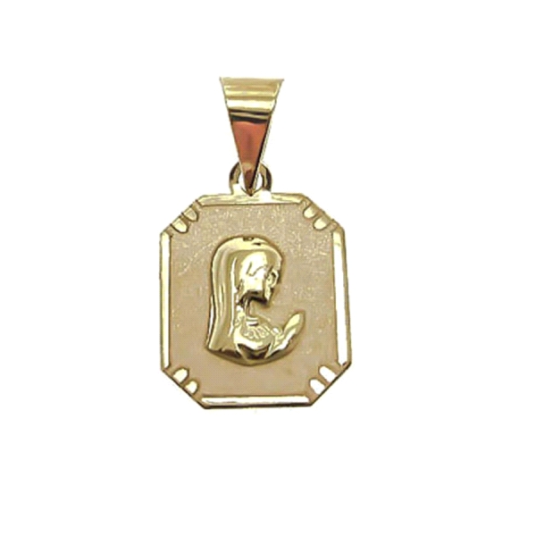 MEDALLA VIRGEN NIÑA ORO 1ª LEY 14X12 MM.