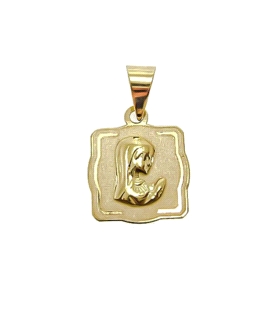 MEDALLA VIRGEN NIÑA ORO 1ª LEY 12X12 MM.
