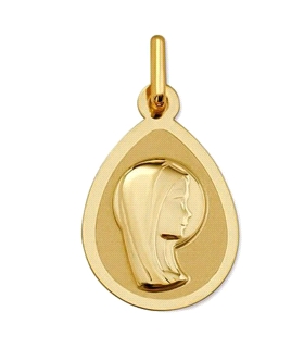 MEDALLA VIRGEN NIÑA ORO 1ª LEY 12X15 MM