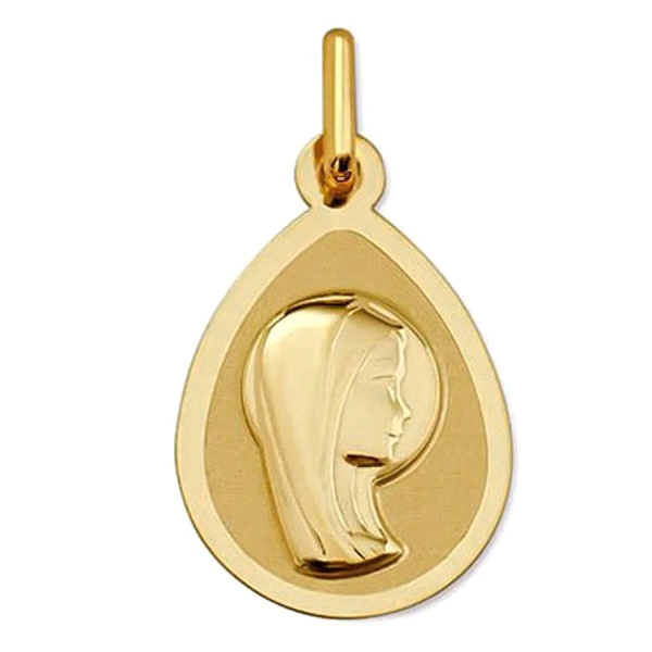 MEDALLA VIRGEN NIÑA ORO 1ª LEY 12X15 MM