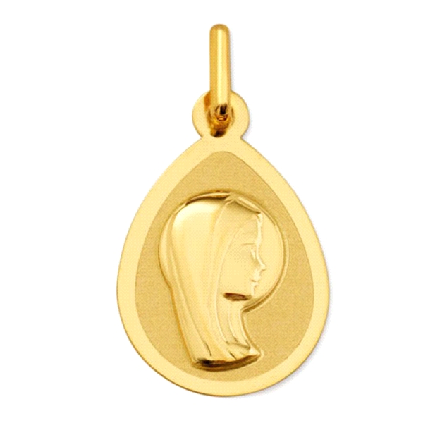 MEDALLA VIRGEN NIÑA ORO 1ª LEY 14X18 MM.
