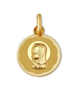 MEDALLA VIRGEN NIÑA ORO 1ª LEY 15 MM.