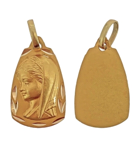 MEDALLA VIRGEN NIÑA ORO 1ª LEY 16X11 MM.