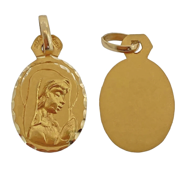 MEDALLA VIRGEN NIÑA ORO 1ª LEY 15X12 MM,