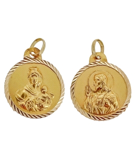 MEDALLA ESCAPULARIO ORO 18 KTES. 18 MM.