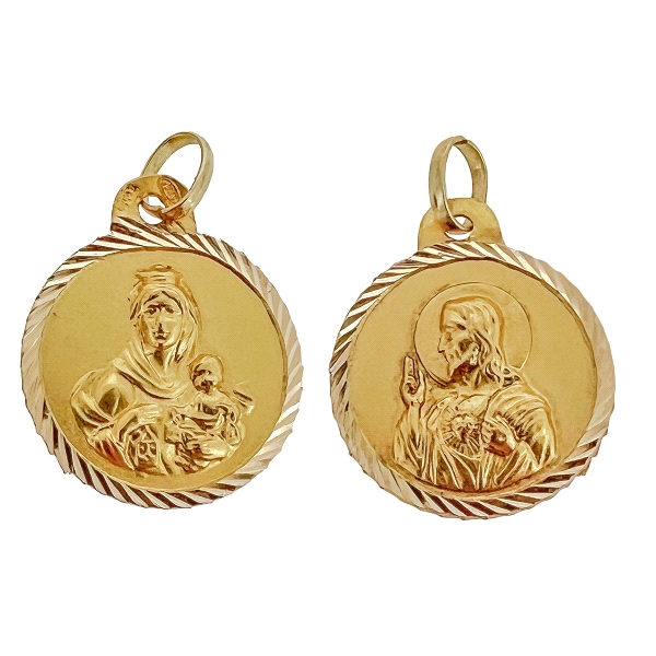 MEDALLA ESCAPULARIO ORO 18 KTES. 18 MM.
