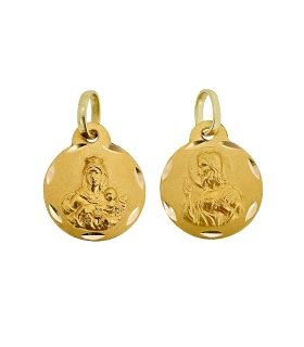 MEDALLA ESCAPULARIO ORO 1ª LEY 13 MM