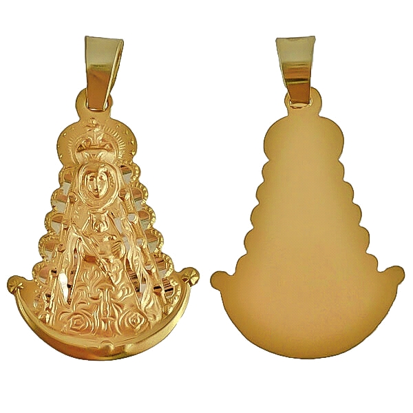 MEDALLA VIRGEN ROCIO ORO 18 KTES. 28 X 2