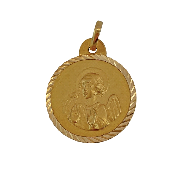 MEDALLA ANGEL GUARDA ORO 1ª LEY 15 MM.