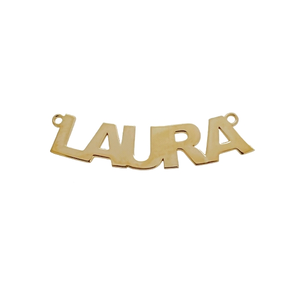 LETRERO LAURA ORO 18 KTES. 8 X 34 X 0.80