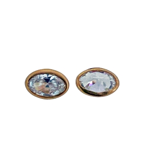 BOCEL OVAL 6 X 4 MM. COLOR BLANCA ORO 18